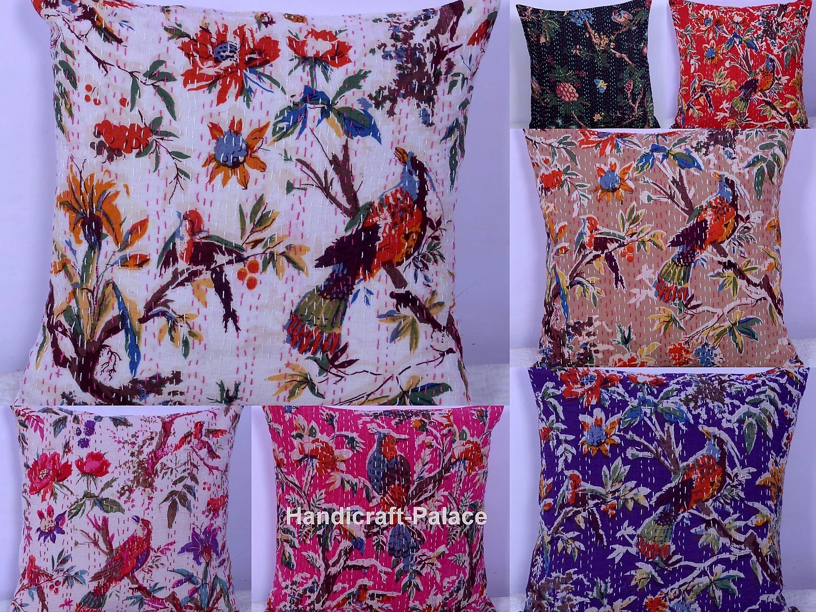 INDIEN CUSHION COVER KANTHA WORK BIRD FLORAL PRINT PILLOW ETHNIC THROW DECOR 16"
Opens in a new wind