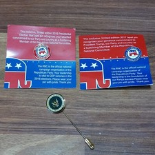 President George HW Bush Tie Pin Presidential Seal & 2016, 2017 RNC Trump Pins