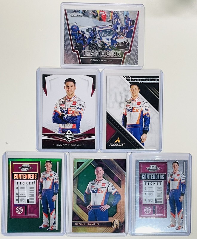 2021 Panini Nascar Racing Cards: Denny Hamlin - Lot of  6 Green Prizm Gold Stand