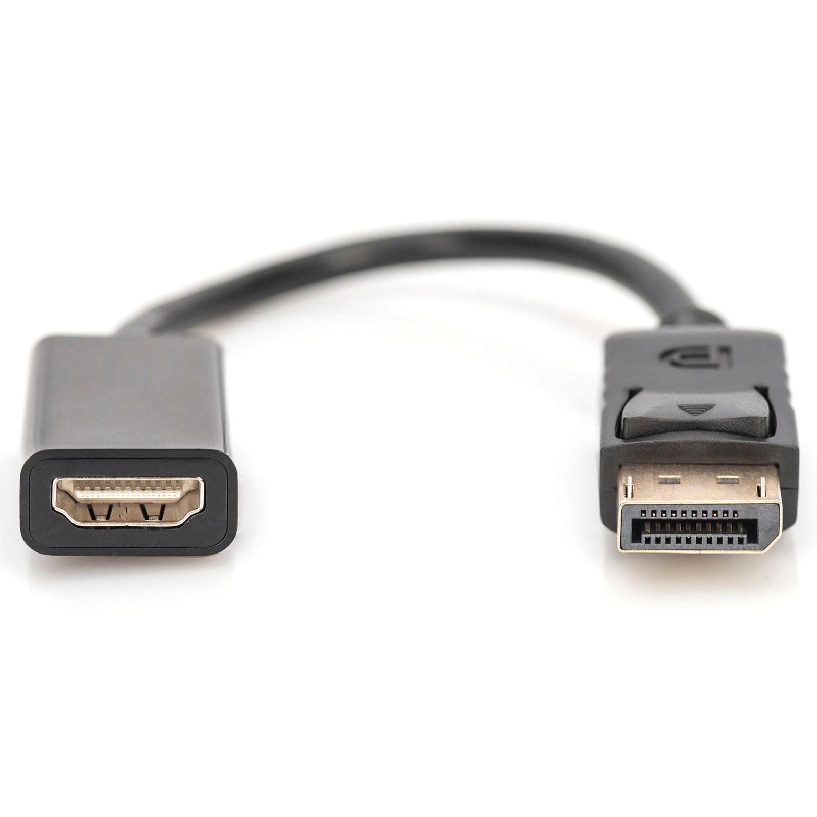 Thumbnail - Digitus Displayport Ad/konverter Dp- Hdmi Typ A St/bu 15cm Schw.