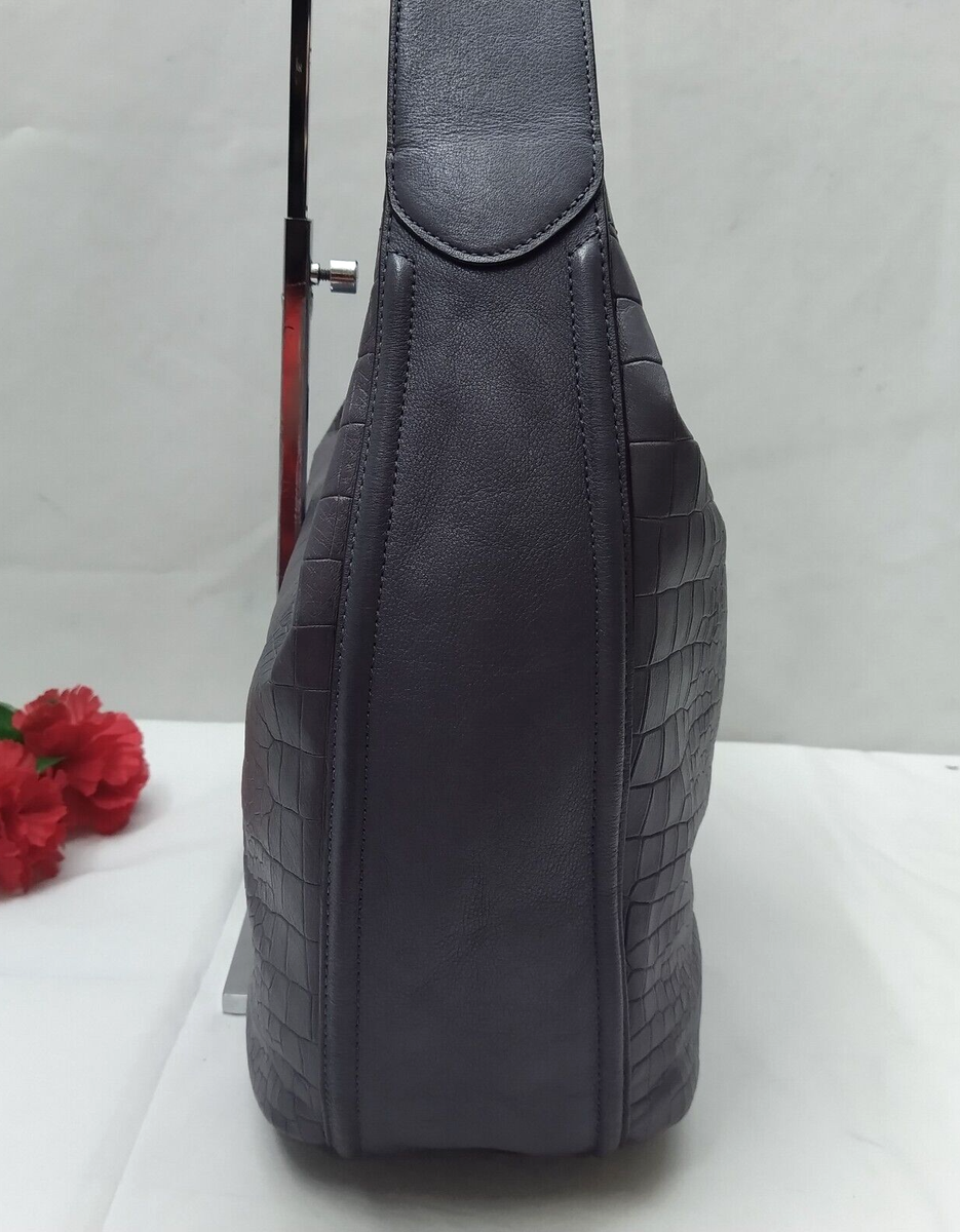 Coach Dark Purple Leather Tassel Zipper Closure Hobo Shoulder Bag
