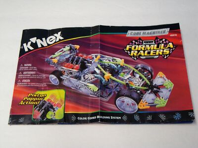 KNEX INSTRUCTION MANUAL ONLY #12016 Cool Machines Formula Racers Book