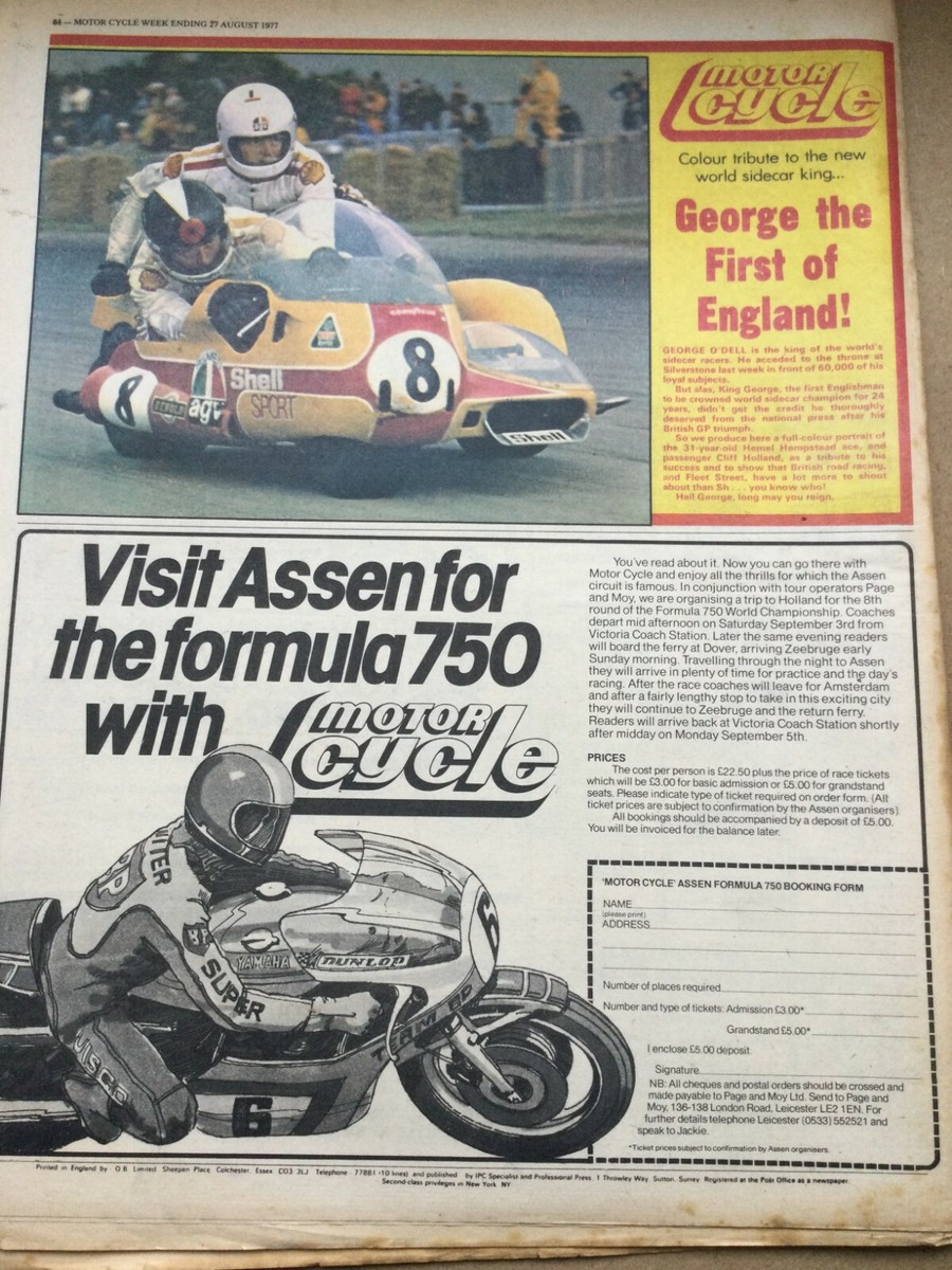 Motor Cycle - 27 August 1977 - Ducati 500, Ulster GP, CB250T Motor Cycle - 27 August 1977 - Ducati 500, Ulster GP, CB250T