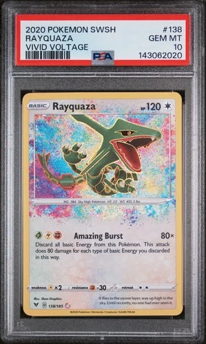 New Listing2020 Pokemon Sword & Shield Vivid Voltage #138 Rayquaza Vivid Voltage PSA 10