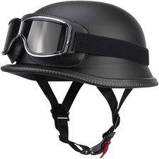 Retro Deutsche Halbhelm SCHWARZ Motorradhelm ...