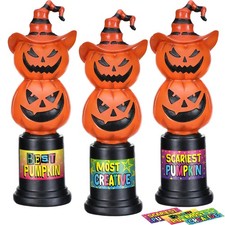 3 Pcs Halloween Pumpkin Trophy 7.1 Inch Costume Contests