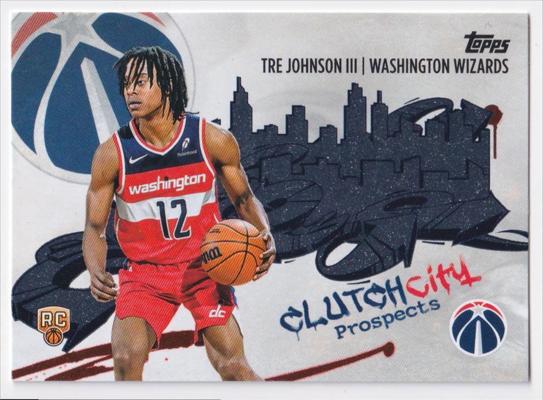 2025-26 Topps Clutch City Tre Johnson III Rookie Washington Wizards #CC-6 Insert
