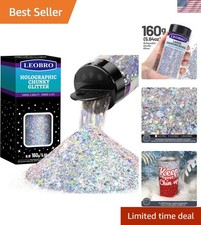Silver Glitter, 160G/5.64OZ Holographic Chunky Glitter for Crafts, Resin, Bod...