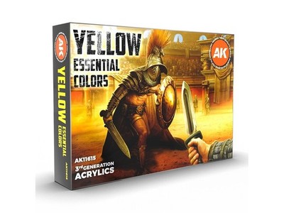 AK Interactive - Yellow Essential Colors - 3.Generation - Acrylfarben Set, A