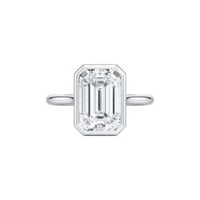 18k White Gold IGI Certified Lab Grown Diamond Wedding Ring 1.70 Ct Emerald Cut