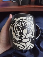 Cinncinati Zoo Etchef Mug Black And White Coffee Cup Tiger Design