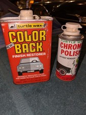 Ancien bidon de polissage couleur cire de tortue couleur dos presque plein plus cire de tortue chrome