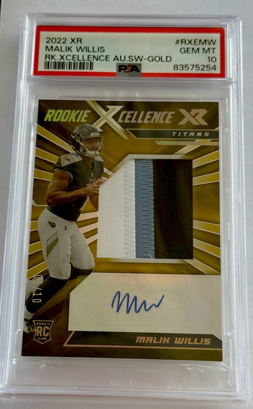 Malik Willis Panini XR Rookie Xcellence Autograph Swatches #RXEMW Gold