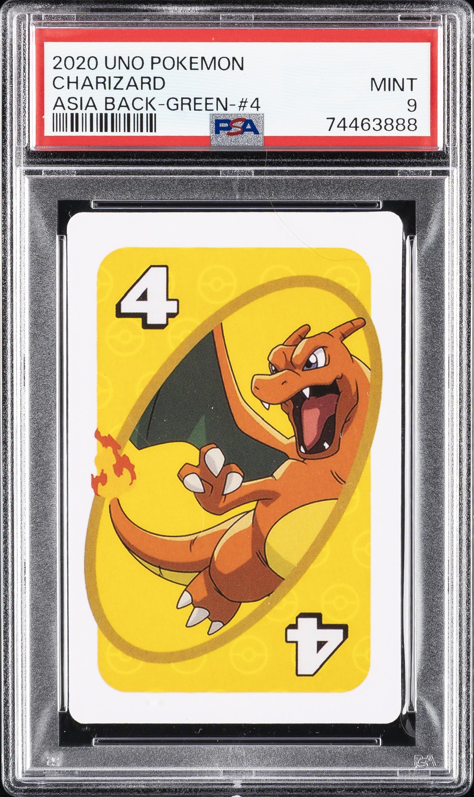 2020 UNO POKEMON ASIA BACK-GREEN-#4 CHARIZARD PSA 9