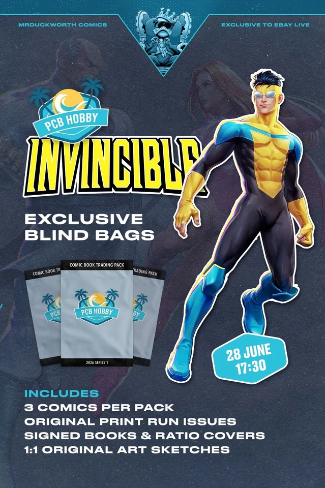 INVINCIBLE BLIND BAGS - 1 of 1 Sketches, 1st Prints, Signed Books