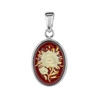 Cavill Silber AnhäNger Oval 4,10Ct Kirschbernstein 925 Sterling Damen