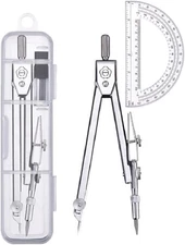 Protractor and Compass Set, Compass Protractor Set, Protractor, Compass for Geom