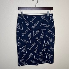 Ann Taylor Navy Pineapple Print Pencil Skirt 4