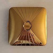 Vintage Volupte Gold Tone Powdered Makeup Com...