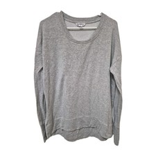 Athleta Dove Gray Luxe Sweatshirt Scoop Neck Womens M Soft Comfy