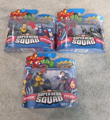 Marvel Super Hero Squad 3 2-packs: Captain America, WOLVERINE, DEADPOOL and MORE