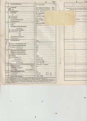 OPEL Rekord C Coupe Sprint 1968 Kfz-Brief Oldtimer Pappbrief Oldtimer Rarität