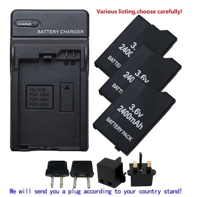 3.6V Rechargeable Battery or charger for PSP 2000/2001/3000/3001/3003 PSP 2006