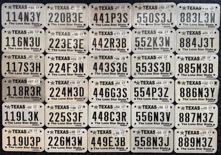 30 TEXAS Motorcycle License Plates/Tags Authentic Metal COLLECTORS or CRAFTERS