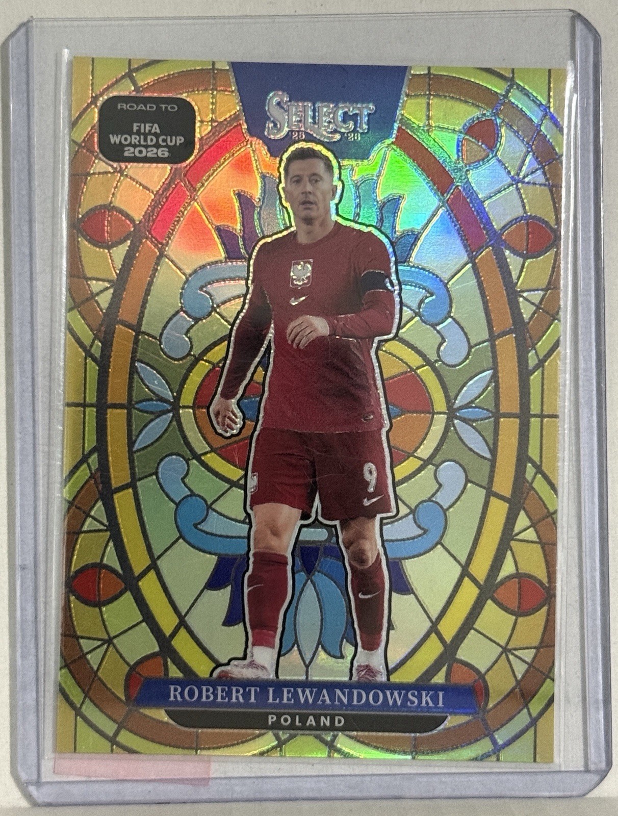 2025-26 Panini Select Road To FIFA World Cup Robert Lewandowski Stained Glass SP