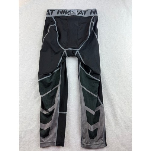 Nike Pro Combat Boys Compression Leggings Black Gray Athletic - Picture 7 of 8