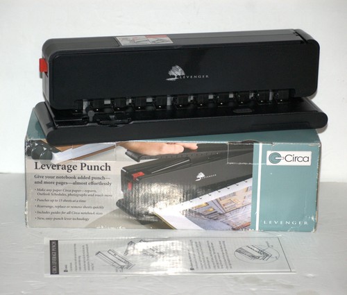 Circa Levenger Leverage 11 Hole Punch ADS6190 Heavy Duty 15 Pages At A Time Pro