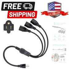 3 Way 3 Prong 1 to 3 Outlet Power Splitter 3 Plug 16AWG 1625W 13A SJTW Power ...