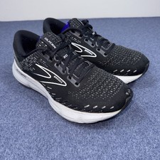 Brooks Glycerin 20 Womens Size 9 D Black White Alloy Running Shoes Sneakers