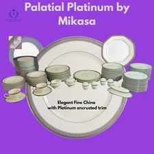 Mikasa Palatial Platinum Dinnerware, Mint Unused "Select Piece(s)"