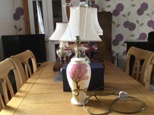 WALTER MOORCROFT Magnolie auf Creme Lampe 1990 Keramik 10" hoch NEUWERTIG