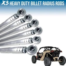 Can-Am Maverick X3 72" USA Made Billet Aluminum Radius Rods Chromoly PTFE Heims