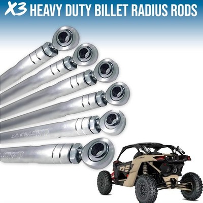 Can-Am Maverick X3 72'' USA Made Billet Aluminum Radius Rods Chromoly PTFE Heims
