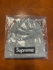 NEW Supreme New Era Box Logo Beanie Heather Grey FW22 100 AUTHENTIC 