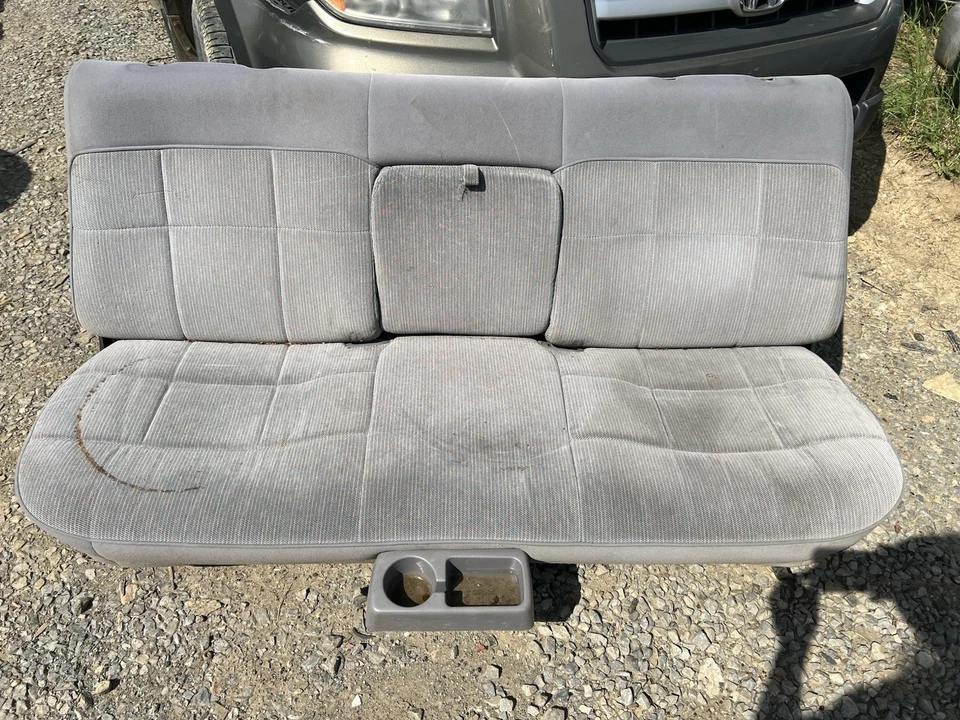 Ford F-150/250/350 1992-1996 camión asiento de banco con reposabrazos plegable gris OEM Foto 3 de 4