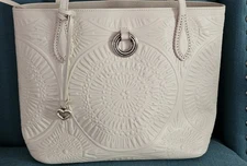 Brighton Large White Handbag Tote Purse RARE