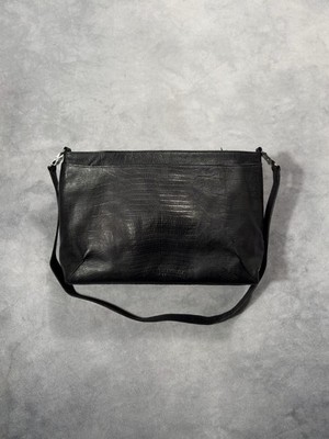 ICONIC GIANNI VERSACE COUTURE Vintage Black Faux Leather Y2K Luxury Shoulder Bag