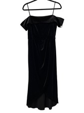 Blush Dress Large Mark Sweet Desire Velvet Midi Black Cold Shoulder Chic Evening
