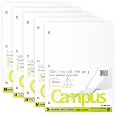 Kokuyo Campus Loose Leaf Paper for 3 Ring 11" x 8-1/4", White ivory 