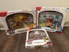 Pokemon 151 Collection Box Lot - Alakazam Ex, Zapdos Ex, Poster - Sealed