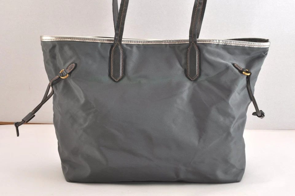 Auténtico Bolso de Mano PRADA Vintage Nylon Cuero Verde 4381N Foto 3 de 4