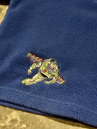Vintage Disney Store Toy Story Buzz Lightyear Blue Fleece Sweater Size Kids 4T - Picture 3 of 6