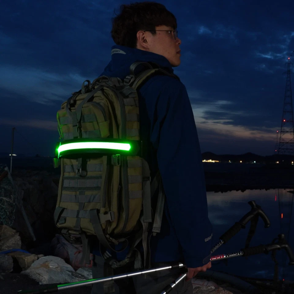 Cinturón reflectante BOIDA LED blanco 1 pieza - Equipo de alta visibilidad para correr, bicicleta,... Foto 3 de 4