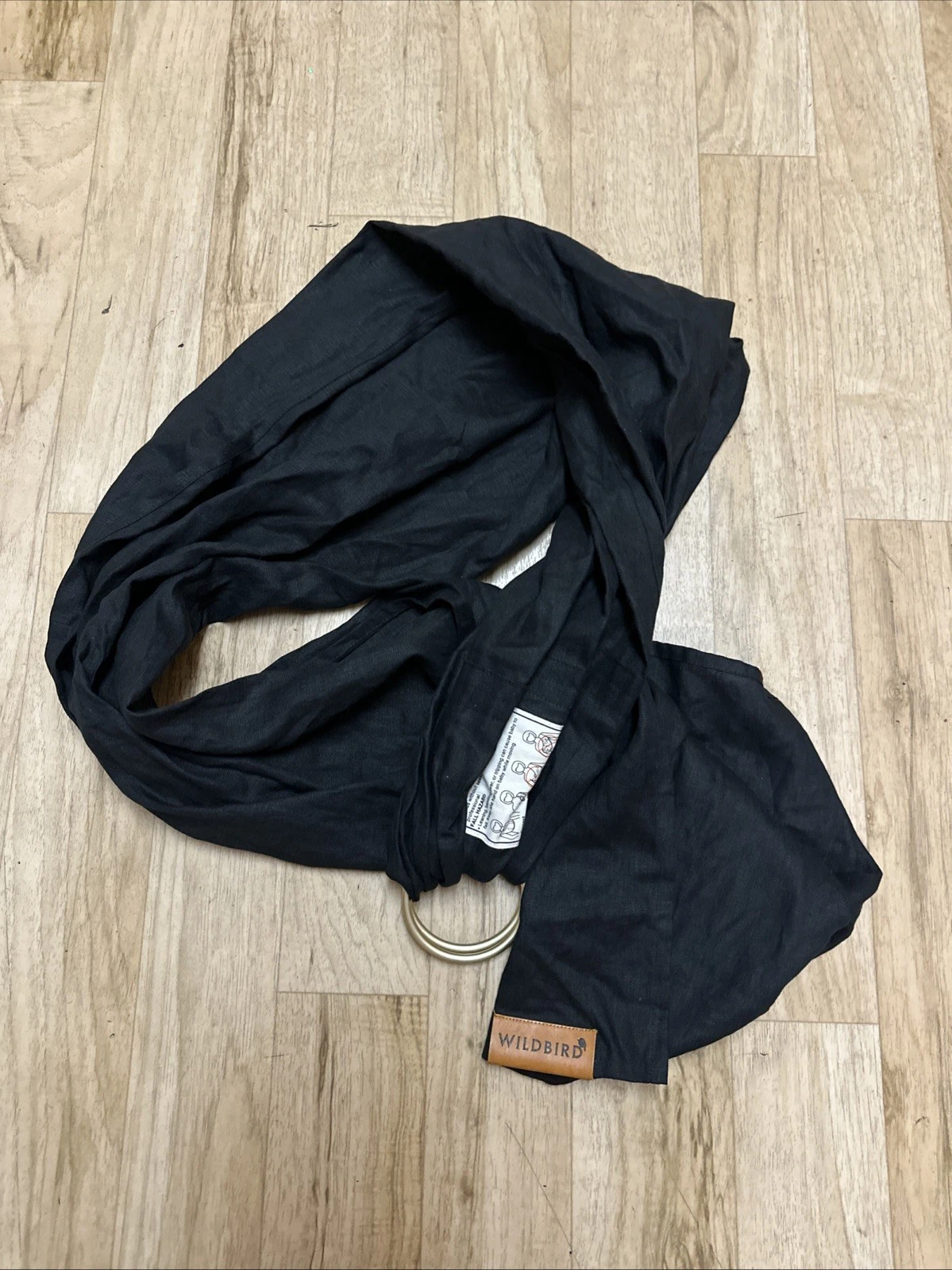Wildbird 100% Linen Black Baby/Toddler Ring Sling Baby Carrier