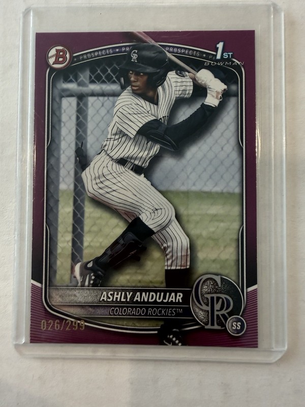2025 Bowman Ashly Andujar BCP-20 Purple 1st Bowman 26 Rockies