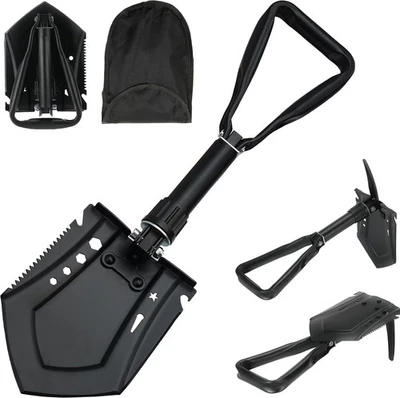 ADTSADDTO Klappspaten 58cm Klappbarer Schneeschieber Klappspaten Camping Stabile Schaufel